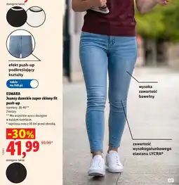 Lidl Esmara jeansy damskie super skinny fit push-up oferta