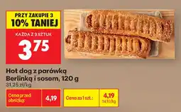 Biedronka Hot dog z parówką Berlinką i sosem oferta