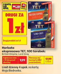 Biedronka Herbata ekspresowa TET oferta