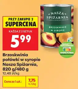 Biedronka Brzoskwinia połówki w syropie Nasza Spiżarnia oferta