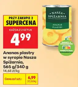 Biedronka Ananas plastry w syropie Nasza Spiżarnia oferta
