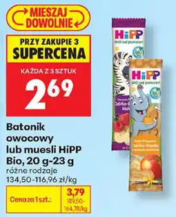 Biedronka Batonik owocowy lub muesli HiPP Bio oferta