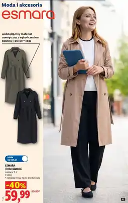 Lidl Esmara trench damski oferta