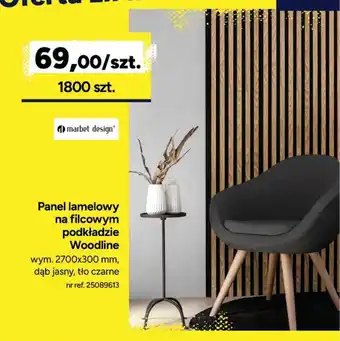 Panel lamelowy na filcowym podkładzie Woodline