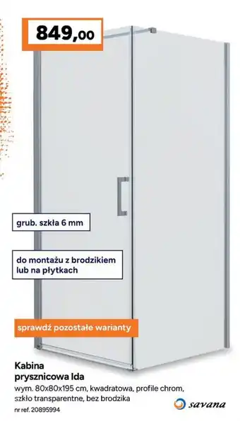 Kabina prysznicowa Ida