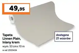 Bricoman Tapeta Linnen Plain, Iniany krem oferta