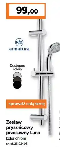 Bricoman Zestaw prysznicowy przesuwny Luna kolor chrom oferta