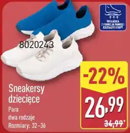 ALDI Sneakersy dziecięce oferta