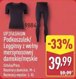 ALDI UP2FASHION Podkoszulek/Legginsy z wełny mersynosowej damskie/męskie oferta