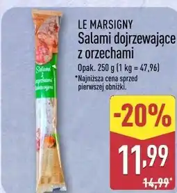 ALDI Le Marsigny Salami dojrzewające z orzechami oferta