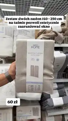 Pepco Zestaw dwóch zasłon na taśmie Pepco Home oferta
