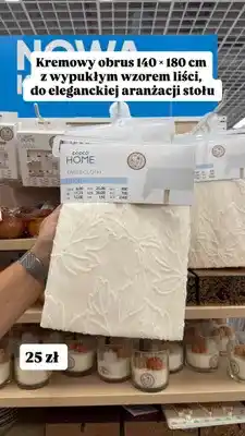 Pepco Obrus kremowy z wypukłym wzorem liści Pepco Home oferta