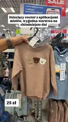 Pepco Dziecięcy sweter z aplikacjami misiów oferta