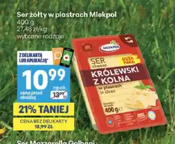 Delikatesy Centrum Ser żółty Królewski z Kolna w plastrach Mlekpol oferta