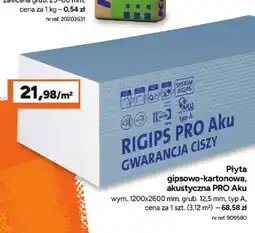 Bricoman Płyta gipsowo-kartonowa akustyczna Pro Aku Rigips oferta