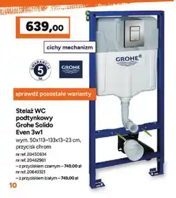 Bricoman Stelaż Wc podtynkowy Grohe Solido Even 3w1 z przyciskiem czarnym oferta