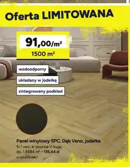 Bricoman Panel winylowy Spc Dąb Veno jodełka 5+1 mm oferta