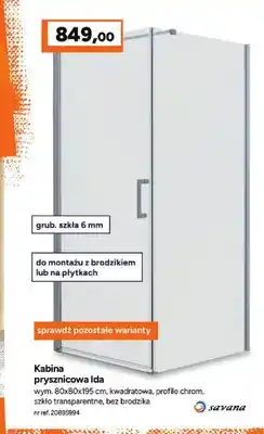 Bricoman Kabina prysznicowa Savana Ida oferta