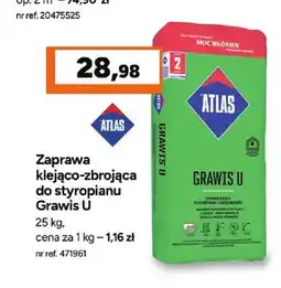 Bricoman Zaprawa klejąco-zbrojąca do styropianu Atlas Grawis U oferta
