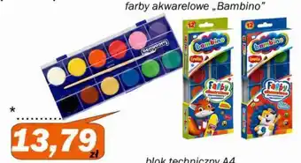 Farby akwarelowe "Bambino"