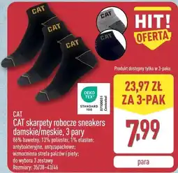 ALDI CAT skarpety robocze sneakers damskie/męskie, 3 pary oferta