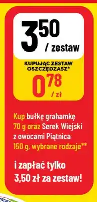 Polomarket Zestaw bułka grahamka + serek wiejski z owocami Piątnica oferta