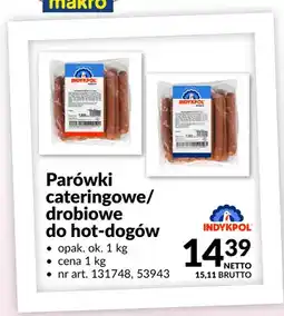 Makro Parówki drobiowe do hot-dogów Indykpol oferta