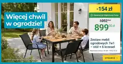 ERLI Zestaw mebli ogrodowych 7w1 stół + 6 krzeseł oferta