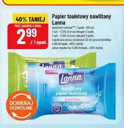 Polomarket Papier toaletowy nawilżany Lanna Sensitive oferta