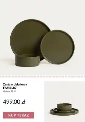 Zestaw obiadowy Famelio zielony 18 el