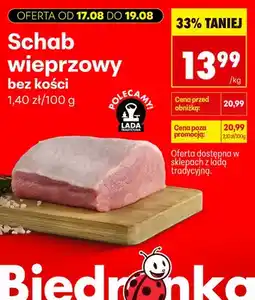 Biedronka Schab wieprzowy bez kości Lada Tradycyjna oferta