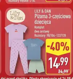 ALDI Piżama 3-częściowa dziecięca LILY & DAN oferta