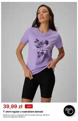 4F T-shirt regular z nadrukiem damski oferta