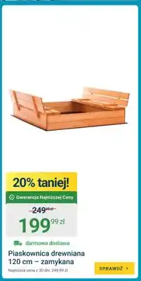 ERLI Piaskownica drewniana 120 cm zamykana oferta