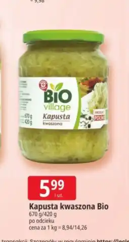 E.Leclerc Kapusta kwaszona BIO Village oferta