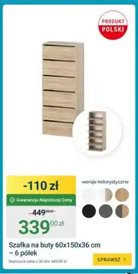 ERLI Szafka na buty 60x150x36 cm – 6 półek oferta