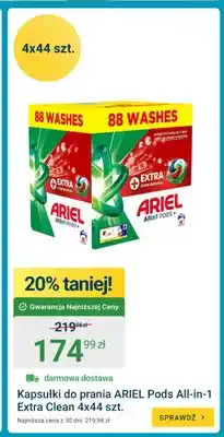 ERLI Kapsułki do prania Ariel Pods All-in-1 Extra Clean 4-pak 44 szt oferta