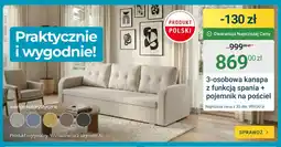 ERLI 3-osobowa kanapa z funkcją spania i pojemnikiem na pościel oferta