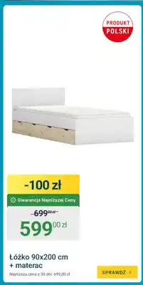 ERLI Łóżko z materacem oferta