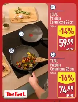 ALDI Patelnia ceramiczna Tefal 24 cm oferta