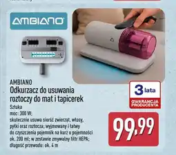 ALDI Odkurzacz do usuwania roztoczy do mat i tapicerek Ambiano oferta