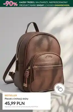 Sinsay Plecak z imitacji skóry Sinsay oferta