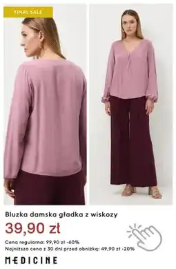 Medicine Bluzka damska gładka z wiskozy Medicine oferta