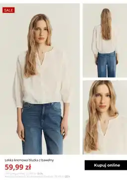 Greenpoint Lekka kremowa bluzka z bawełny Greenpoint oferta