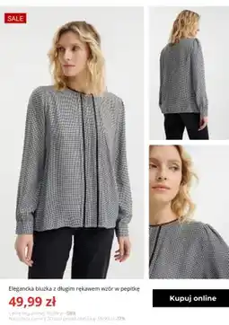 Greenpoint Elegancka bluzka z długim rękawem wzór w pepitkę Greenpoint oferta