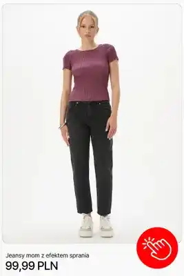 Cropp Jeansy mom z efektem sprania Cropp oferta