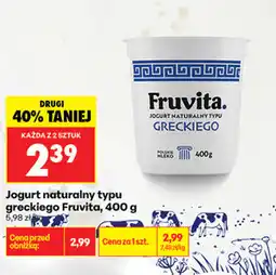 Biedronka Jogurt naturalny typu greckiego Fruvita oferta