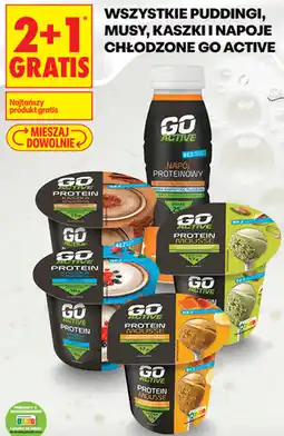 Biedronka Puddingi, musy, kaszki i napoje chłodzone Go Active oferta