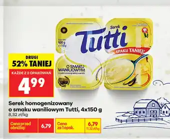 Biedronka Serek homogenizowany o smaku waniliowym Tutti 4-pak oferta