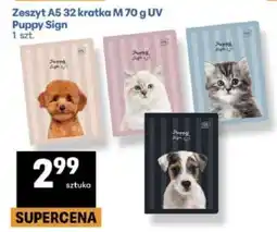 Delikatesy Centrum Zeszyt A5 32 kratka M 70 g UV Puppy Sign oferta